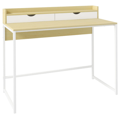Rootz Modern Desk with Shelf - Workspace Table - Office Desk - Organized Storage - 106L x 50W x 89H cm