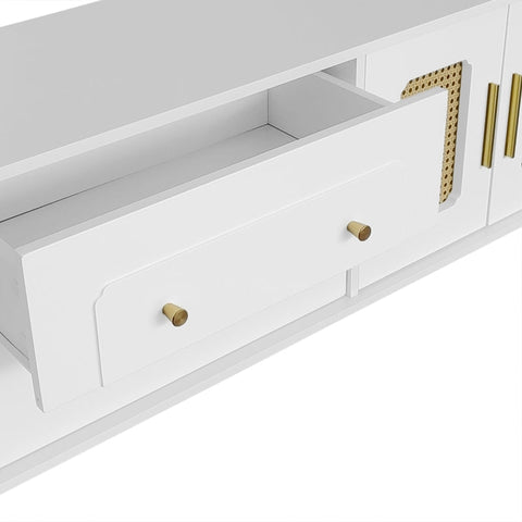 Rootz Retro TV Cabinet - Entertainment Unit - Storage Sideboard - Ample Storage - 175cm x 38cm x 55.5cm