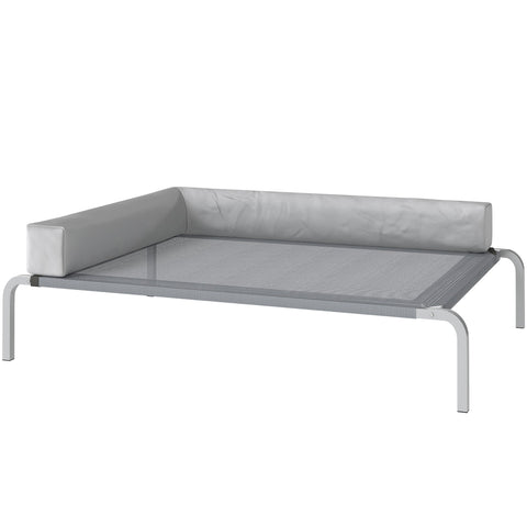 Rootz Outdoor Dog Bed - Elevated Pet Lounger - Raised Dog Sofa - Breathable Comfort - 110cm x 75cm x 30cm - Grey