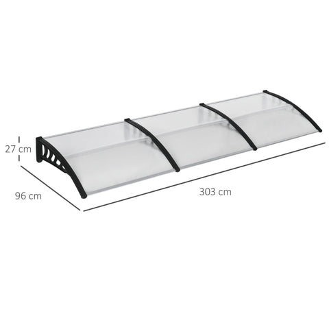 Rootz Entryway Canopy - Door Awning - Window Canopy - UV Protection - 303L x 96W x 27H cm