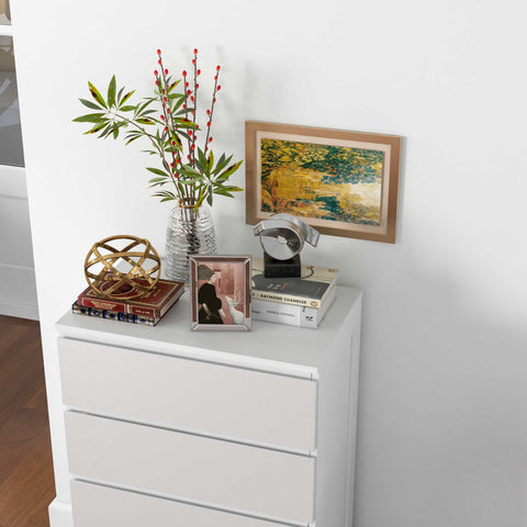 Rootz 5 Drawer Chest - Storage Furniture - Handleless Design - Easy Opening - 60 x 38 x 100 cm White
