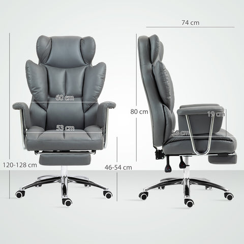 Rootz Ergonomic Office Chair - Swivel Chair - Adjustable Computer Chair - With Footrest & Tilt - 74cm x 65cm x 120-128cm
