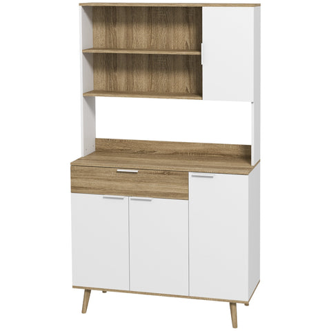 Rootz Kitchen Cabinet Storage Furniture - Home Organizer - Scandinavian Design - 98 x 39 x 180 cm - Elegant Modern Look