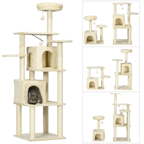 Rootz Cat Tree - Climbing Tree - Scratching Post - Multi-Level Fun - 171cm Height - 49W x 49D x 171H cm