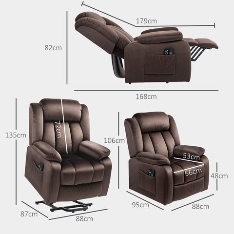Rootz Stand-Up Recliner Chair - Massage Chair - Lumbar Heating - Velvet Comfort - 88W x 95D x 106H cm