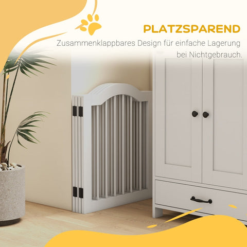 Rootz Pet Dog Barrier - Wooden Dog Gate - Fence - Solid Wood - MDF - Adjustable - 203.5cm x 29.5cm x 61cm