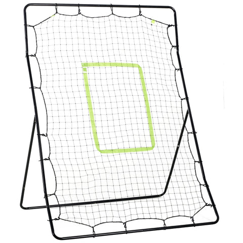 Rootz Baseball Rebounder Net - Soccer Rebound Net - Metal Frame - Weatherproof - Green Hit Zone - Lightweight - 123cm x 90cm x 174cm