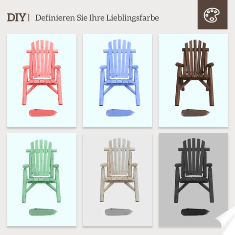 Rootz Tuinstoel - Outdoor stoel met hoge rugleuning - Adirondack stoel - Ergonomisch ontwerp - Weerbestendig - Eenvoudige montage - 83 cm x 68 cm x 101 cm - Sparrenhout