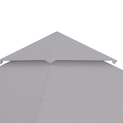 Rootz Gazebo Replacement Roof - Ventilation Canopy - Water Drainage - Holes Polyester - Light Gray - 295L x 295W cm