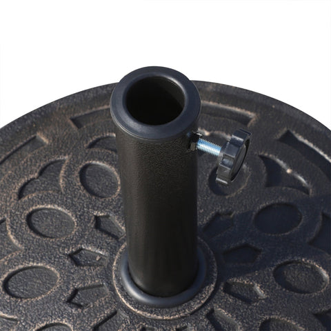 Rootz Umbrella Stand Parasol Base - Secure Parasol Holder - Stable Umbrella Stand - Stylish Outdoor Base - 48.5cm x 34cm - Resin and Steel