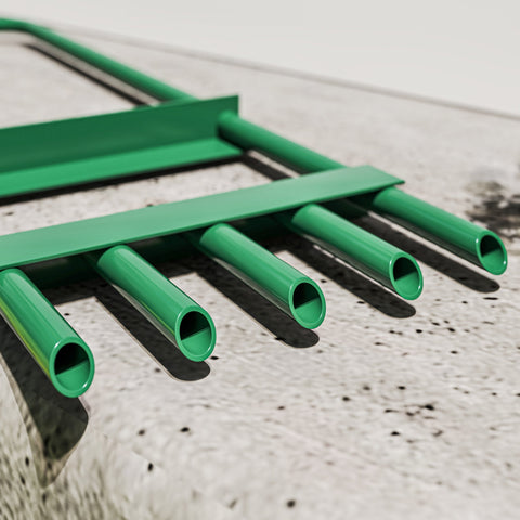 Rootz Manual Lawn Aerifier - Lawn Scarifier - Garden Aeration Tool - Promotes Lawn Health - 30cm Wide - Green