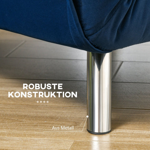 Rootz Reclining Chair - Lounge Chair - Single Bed - Ultimate Comfort - Adjustable Backrest - Velvet Fabric - 77cm x 88cm x 83cm (Chair) - 191cm x 77cm x 27cm (Bed)