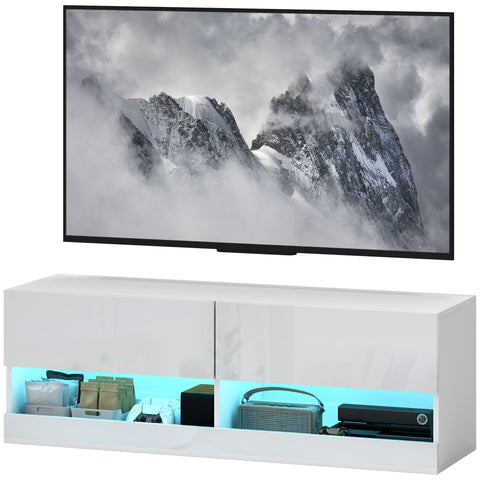 Rootz TV-Hanging Cabinet with LED Lighting - Wall-Mounted TV Cabinet - Floating TV Unit - Stylish Design - 120 x 35 x 40.5 cm