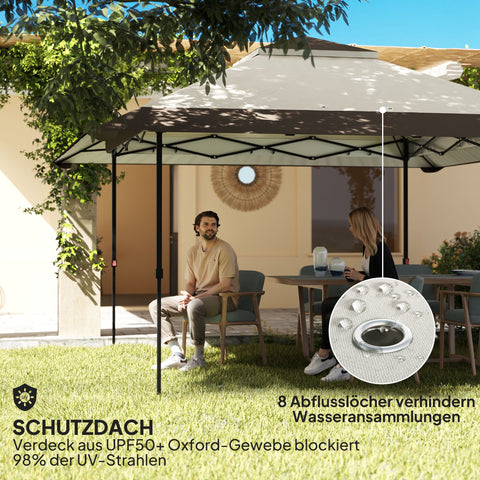 Rootz 4x4m Garden Pavilion - Garden Tent - Party Tent - UPF50+ UV Protection - 400cm x 400cm x 281cm