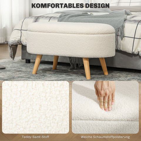 Rootz Bench with Storage - Seat - Ottoman - Modern Design - 82cm x 41cm x 45cm