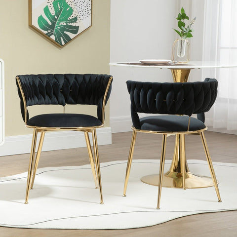Rootz Velvet Dining Chair Set - Dining Room Chairs - Elegant Seating - Exceptional Comfort - 57L x 55W x 70H cm