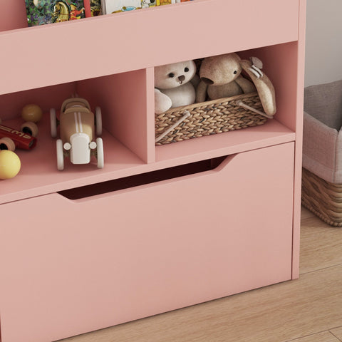 Rootz Children's Shelf with Drawer - Bookshelf - Storage Unit - Promotes Organization - 60 x 29.9 x 90 cm - Pink