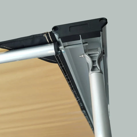 Rootz Car Tent - Roof Tent - Car Side Awning - Weatherproof - Twist-lock Design - Protects Rain - Oxford Fabric - Khaki - 160L x 250W x 125-225H cm