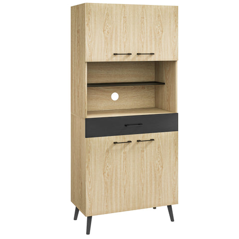 Rootz Kitchen Cabinet - Buffet Cabinet - Storage Unit - Adjustable Shelves - 80W x 40D x 178H cm