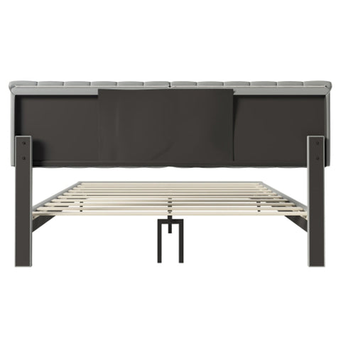 Rootz Elegant Upholstered Bed - Sleek Bed Frame - Modern Bed - Enhanced Comfort - 203cm x 188cm x 97.5cm