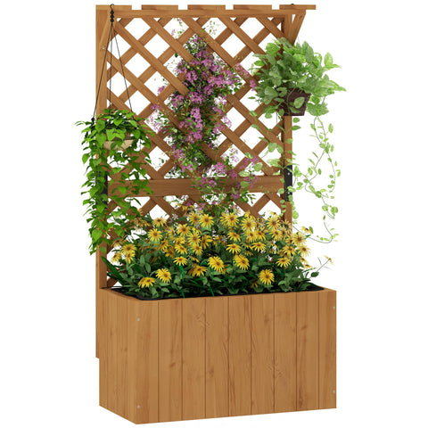 Rootz Hochbet Garden Trellis - Raised Bed - Plant Box - Weatherproof Wood - 64cm x 33cm x 122cm