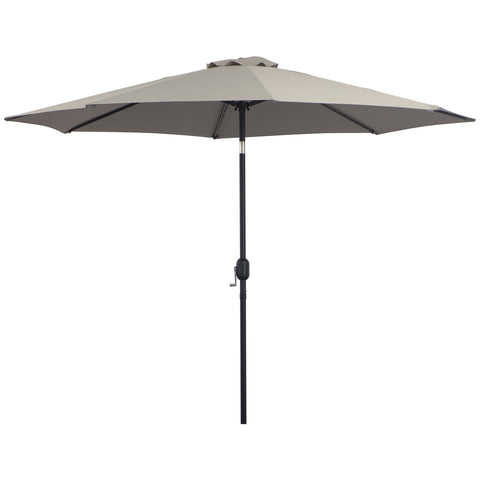 Rootz Garden Sunshade - Tiltable Parasol - Outdoor Umbrella - Optimal Sun Protection - Grey - 295cm Diameter x 250cm Height