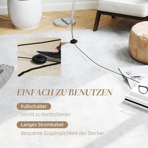 Rootz LED Base Lamp - Modern Floor Lamp - Dimmable Light - Foot Switch Control - 46cm x 25cm x 147cm