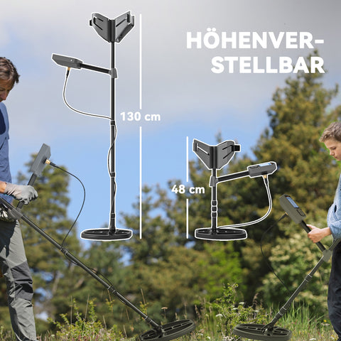 Rootz Metal Detector for Adults - Treasure Finder - Gold Detector - IP68 Waterproof - LCD Display - 28x21x48-130 cm