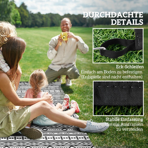 Rootz Outdoor Carpet - Boho-Style Rug - Balcony Carpet - Weatherproof - Easy to Clean - 548cm x 274cm