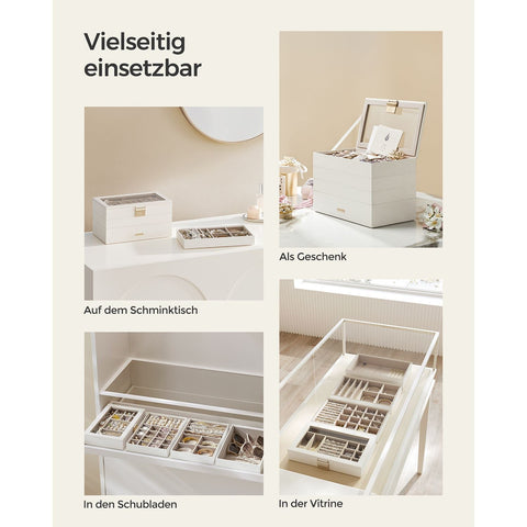 Rootz Stackable Jewelry Box - Organizer Tray - Drawer Case - Space Saving Solution - 30cm x 20cm x 12cm