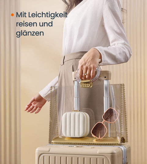 Rootz Travel Jewelry Box - Portable Jewelry Organizer - White Jewelry Case - PU Leather - 10.5 x 10.5 x 6 cm