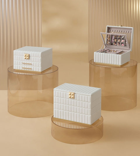 Rootz ANAH Jewelry Box - Organizer - Storage Case - Mirror - 25cm x 15cm x 10cm