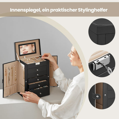 Rootz Jewelry Organizer - Storage Box - Accessory Case - Timeless Charm - 26 x 15.5 x 32 cm