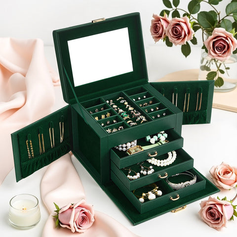 Rootz Jewelry Box - Storage Organizer - Keepsake Holder - Protects Valuables - 17.5cm x 22.5cm x 16.5cm