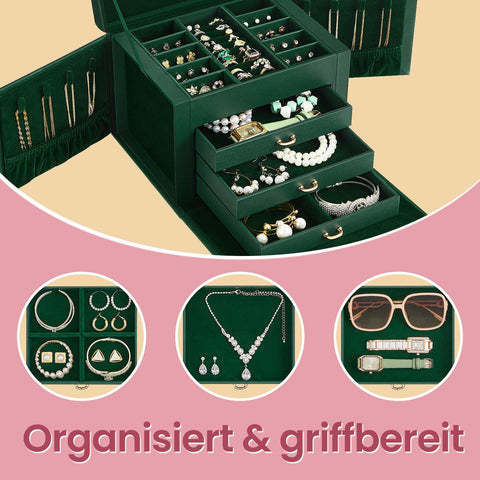 Rootz Jewelry Box - Storage Organizer - Keepsake Holder - Protects Valuables - 17.5cm x 22.5cm x 16.5cm