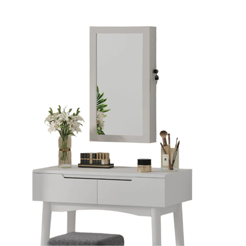 Rootz Mirror and Jewelry Cabinet - Wall Cabinet - Mirror Cabinet - Ample Storage - 37cm x 67cm x 10.5cm