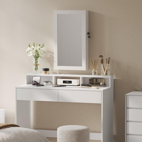 Rootz Mirror and Jewelry Cabinet - Wall Cabinet - Mirror Cabinet - Ample Storage - 37cm x 67cm x 10.5cm