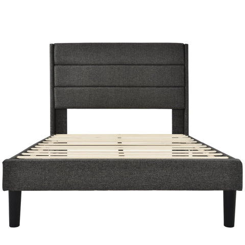 Rootz Single Bed - Modern Bed - Stylish Bed Frame - Padded Headboard - Comfort & Style - 96L x 209W x 111H cm