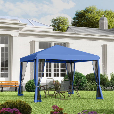Rootz Pop-Up Barnum Tonnelle - Foldable Colonial Style - Gazebo Pavilion - Mosquito Protection - 2.95m x 2.95m x 2.60m