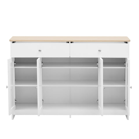 Rootz Rustic Sideboard - Country Style Buffet - Cabinet with Storage - Elegant Design - 120L x 37W x 80H cm