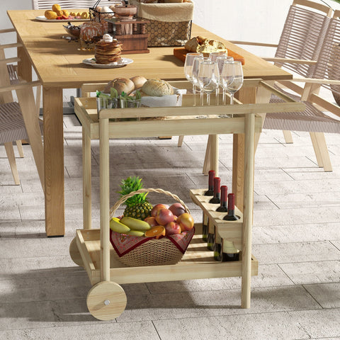Rootz Garden Serving Trolley - Bar Cart - Outdoor Cart - Mobility & Storage - 78cm x 58.5cm x 75cm