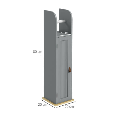 Rootz Bathroom Furniture Toilet Paper Holder - Storage Cabinet - Organizer - Space-Saving Design - 20 x 20 x 80 cm Grey