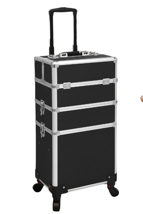 Rootz 3-in-1 Trolley Makeup Case - Cosmetic Suitcase - Beauty Organizer - High Functionality - 35cm x 68.5cm x 25cm