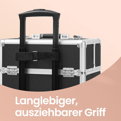 Rootz 3-in-1 Trolley Makeup Case - Cosmetic Suitcase - Beauty Organizer - High Functionality - 35cm x 68.5cm x 25cm