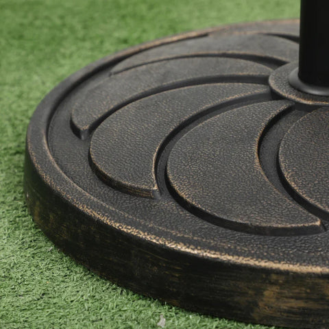 Rootz Umbrella Stand - Parasol Stand -  Parasol Holder - Weatherproof - Resin - Steel - Bronze - Ø53 X 33h Cm