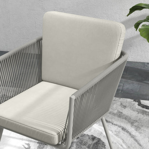 Rootz 3 Piece Colonial Garden Furniture Set - Outdoor Patio Set - Bistro Chairs - Comfortable Cushions - 55 x 62 x 67 cm Chairs, Ø 49 x 47 cm Table