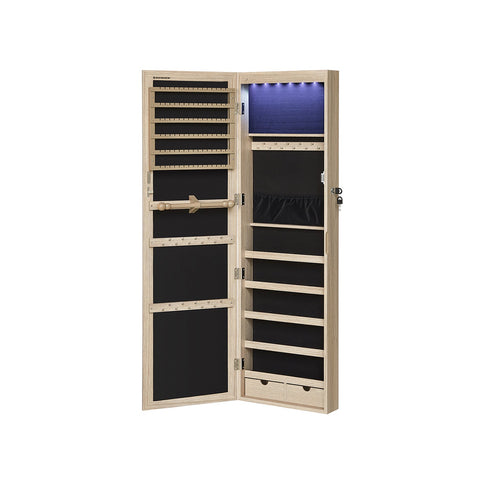 Rootz Hanging Jewelry Cabinet - Jewelry Organizer - Wall Mounted Jewelry Armoire - MDF Material - Space-saving - 37cm x 10cm x 120cm