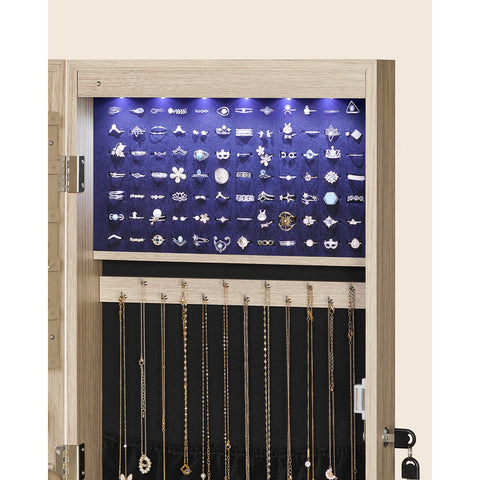 Rootz Hanging Jewelry Cabinet - Jewelry Organizer - Wall Mounted Jewelry Armoire - MDF Material - Space-saving - 37cm x 10cm x 120cm