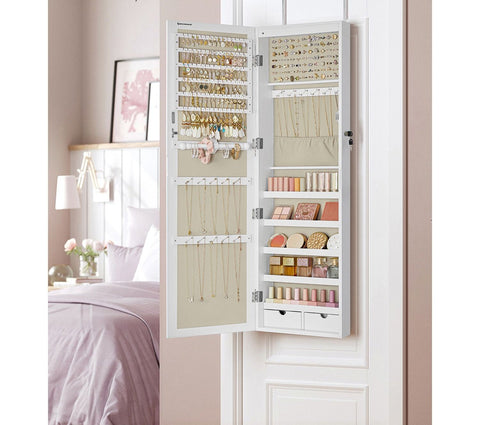 Rootz Wall-mounted Hanging Jewelry Cabinet - Necklace Organizer - Earring Storage - Space-saving - 45cm x 35cm x 10cm