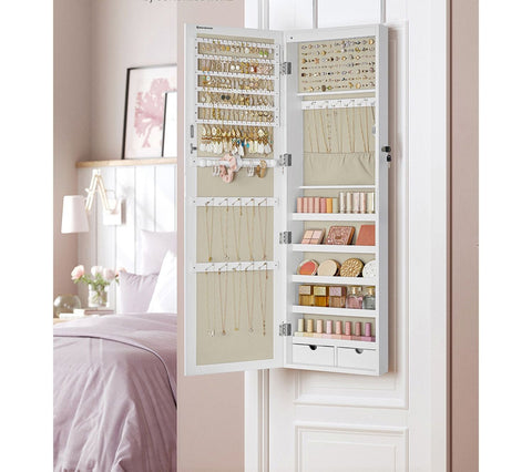 Rootz Wall-Mounted Jewelry Cabinet - Hanging Organizer - Storage Armoire - Space-Saving Solution - 50cm x 35cm x 120cm